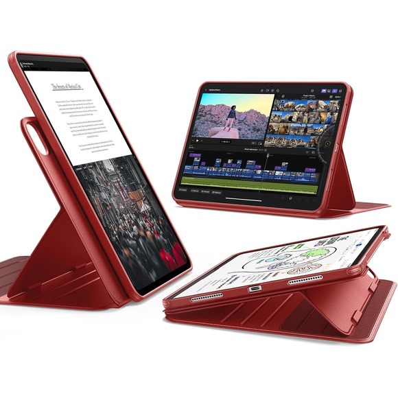 Esr Other - Rotating ESR Case for iPad Pro 11 M5 M4 2025 2024 Red Magnetic Stand